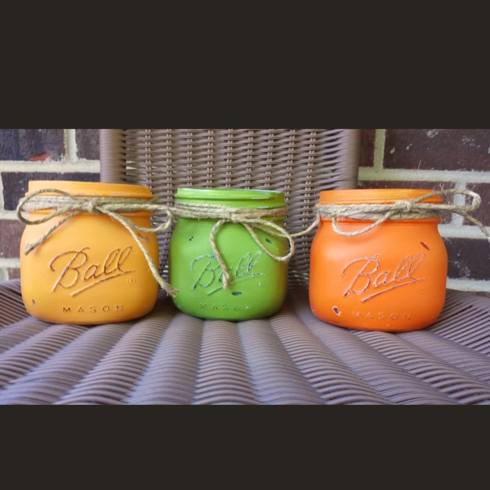 Fall Ball Mason Jar Set